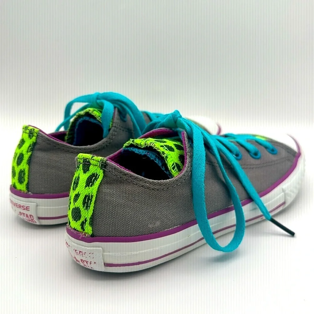 Converse Shoes Chuck Taylor All Star Low Top Sneaker Foldover Leopard Print Sz 3